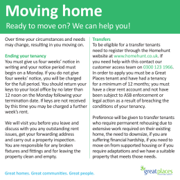 Moving home - Great Places