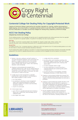 Copy Right @ Centennial - Centennial College Libraries