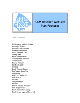 ICCM Reseller Web site Plan Features