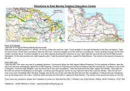 Directions to East Barnby Outdoor Education Centre