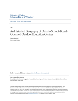 An Historical Geography of Ontario School-Board