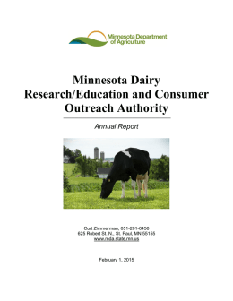 Minnesota Dairy Research/Education and Consumer Outreach