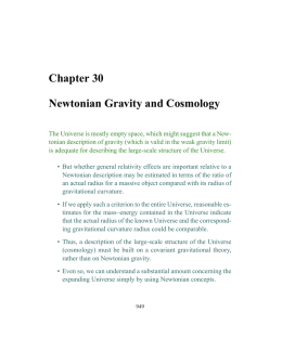 Chapter 30 Newtonian Gravity and Cosmology