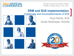 SRM and SUS implementation