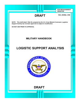 LOGISTIC SUPPORT ANALYSIS DRAFT DRAFT