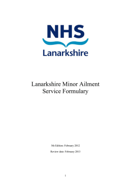 Lanarkshire Minor Ailments Service Formulary 2nd Edition March