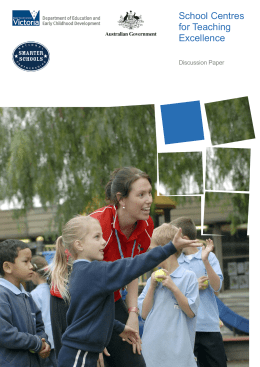 School Centres for Teaching Excellence Discussion Paper