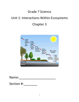 Grade 7 Science Unit 1: Interactions Within Ecosystems Chapter 3
