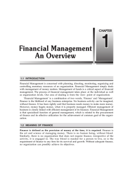 Financial Management An Overview Financial Management An