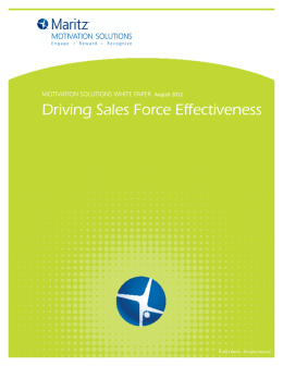 Driving Sales Force Effectiveness