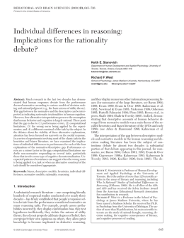 Individual differences in reasoning: Implications for the rationality