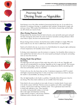 Drying Fruits and Vegetables - National Center for Home Food