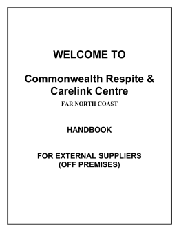 1. confidentiality - Commonwealth Respite and Carelink Centre Far