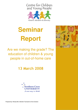 Seminar Report - Centre for Children and Young People