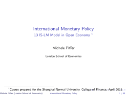 International Monetary Policy - 13 IS-LM Model in Open