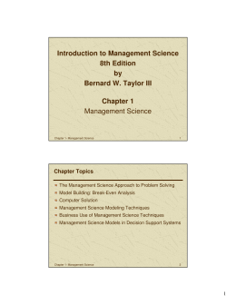 Introduction to Management Science 8th Edition by Bernard W