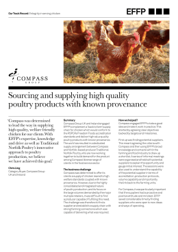 Sourcing and supplying high quality poultry products with known