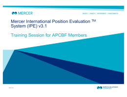 Mercer International Position Evaluation TM System
