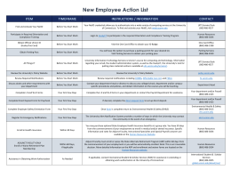 New Employee Action List - Department of Human Resources