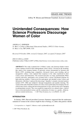 Unintended consequences: How science professors