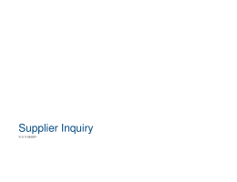 How To Use Supplier Inquiry