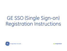 GE SSO (Single Sign-on) Registration Instructions