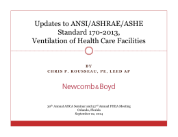 Updates to ANSI/ASHRAE/ASHE Standard 170
