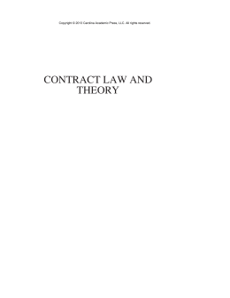 contract law and theory - Carolina Academic Press