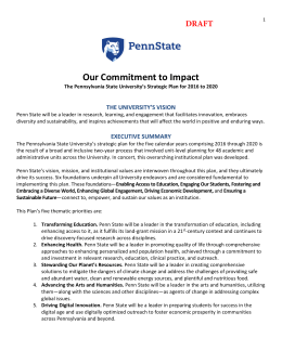 Penn State University Strategic Plan, 2016-2020