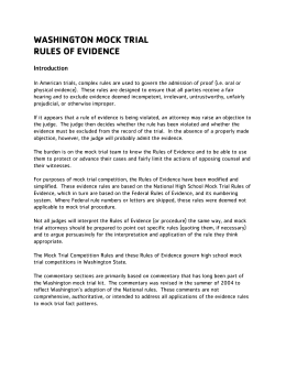 washington mock trial rules of evidence