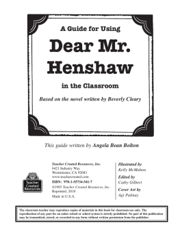Dear Mr. Henshaw - DedicatedTeacher.com