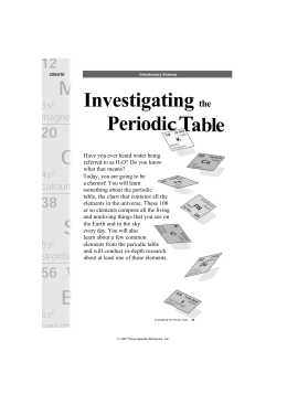 Investigating the Periodic Table