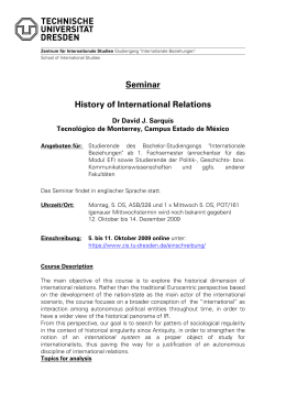 Seminar History of International Relations