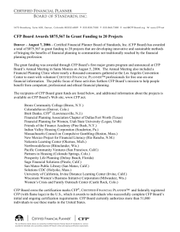CFP Board Awards $875,567 In Grant Funding to 20 Projects