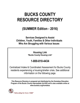 Resource Directory - Bucks County Housing Group