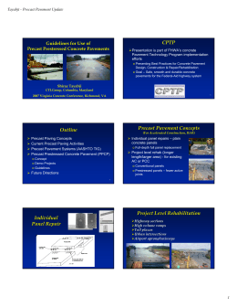 CPTP Outline Precast Pavement Concepts Individual Panel Repair