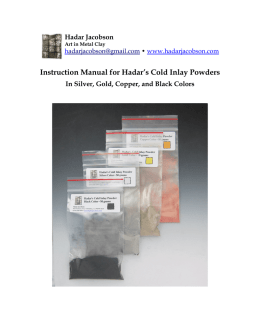 Instruction Manual for Hadar`s Cold Inlay Powders
