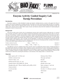 BF#11137 Enzyme Activity Guided Inquiry Lab Turnip Peroxidase