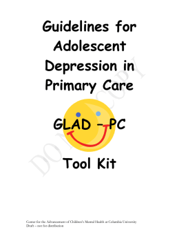 Guidelines for Adolescent Depression in Primary Care GLAD – PC