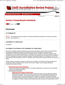 SACS - III. Comprehensive Standards