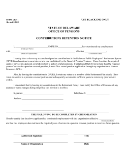 Contribution Retention Notice - State of Delaware