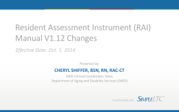 Resident Assessment Instrument (RAI) Manual V1.12