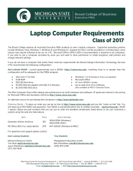 Laptop Computer Requirements