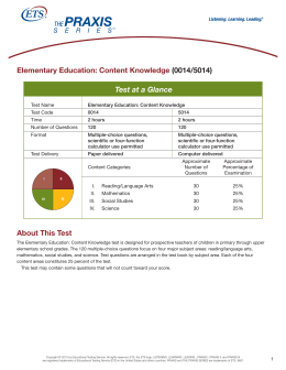 Elementary Education: Content Knowledge