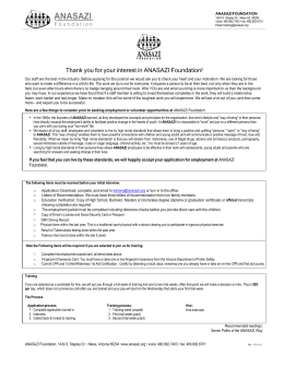 Application - Anasazi Foundation