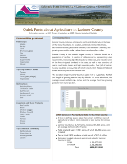 Quick Facts about Agriculture in Larimer County