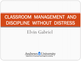 classroom management and discipline without distress