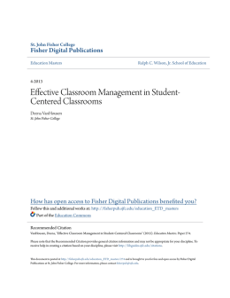 Effective Classroom Management in Student