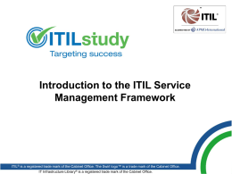 APMG Study: Introduction to the ITIL Service Management Framework
