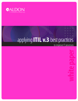 Applying ITIL Best Practice